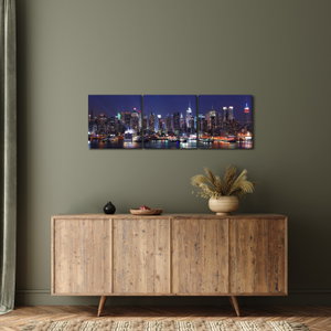 Schilderij - Verlichte wolkenkrabbers van New York (4)