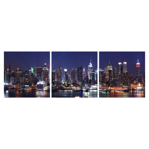 Schilderij - Verlichte wolkenkrabbers van New York (6)