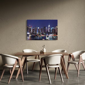 Schilderij - Verlichte wolkenkrabbers van New York (3)