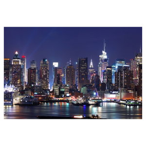 Schilderij - Verlichte wolkenkrabbers van New York (6)