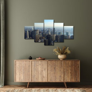 Schilderij - Manhattan overdag (met klok) (2)