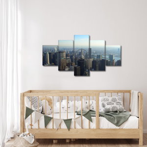 Schilderij - Manhattan overdag (met klok) (4)