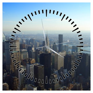Schilderij - Manhattan overdag (met klok) (6)
