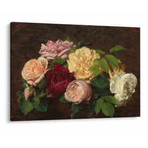 Obraz - Henri Fantin-Latour, Roses de Nice on a Table, reprodukce (V025161V10070)