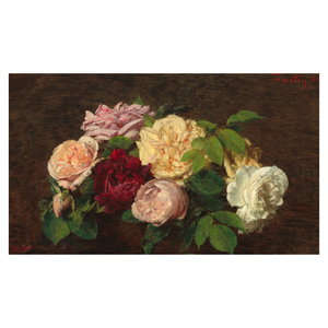 Obraz - Henri Fantin-Latour, Roses de Nice on a Table, reprodukce (6)