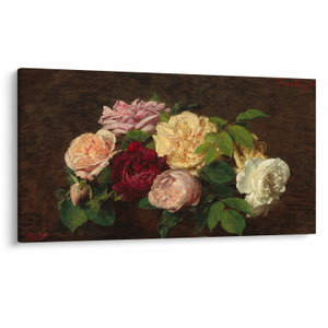 Obraz - Henri Fantin-Latour, Roses de Nice on a Table, reprodukce