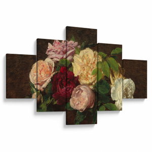 Obraz - Henri Fantin-Latour, Roses de Nice on a Table, reprodukce (V025161V12570)