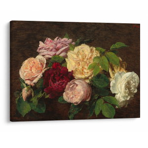 Obraz - Henri Fantin-Latour, Roses de Nice on a Table, reprodukce (V025161V7050)