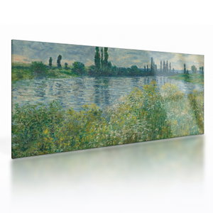 Skleněný obraz - Claude Monet, Banks of the Seine, reprodukce (V025170V10050GD)