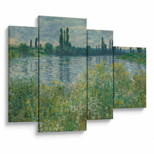 Obraz - Claude Monet, Banks of the Seine, reprodukce (s hodinami) (V025170V11075C)