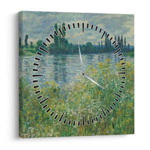 Obraz - Claude Monet, Banks of the Seine, reprodukce (s hodinami) (V025170V3030C)