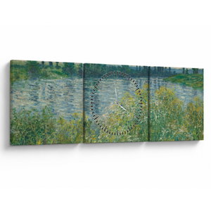 Obraz - Claude Monet, Banks of the Seine, reprodukce (s hodinami) (V025170V9030C)
