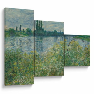 Obraz - Claude Monet, Banks of the Seine, reprodukce (s hodinami) (V025170V9070C)