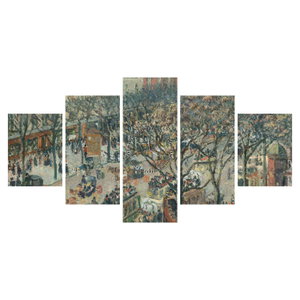 Tablou - Camille Pissarro, Boulevard des Italiens, Morning, Sunlight, reproducere (cu ceas) (6)