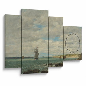 Kép - Eugène Boudin, Coast of Brittany, reprodukciók (órával) (V025182V11075C)