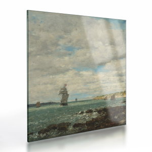 Üveg kép - Eugène Boudin, Coast of Brittany, reprodukciók (V025182V3030GD)