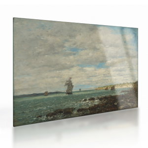 Üveg kép - Eugène Boudin, Coast of Brittany, reprodukciók (V025182V7050GD)