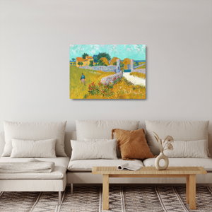 Glasschilderij - Vincent van Gogh, Boerderij in de Provence, reproducties (4)