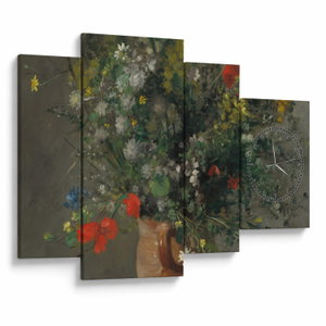 Obraz - Auguste Renoir,  Flowers in a Vase, reprodukce (s hodinami) (V025189V11075C)