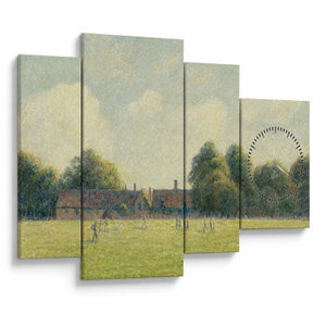 Obraz - Camille Pissarro, Hampton Court Green, reprodukce (s hodinami) (V025194V11075C)