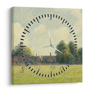 Obraz - Camille Pissarro, Hampton Court Green, reprodukce (s hodinami) (V025194V3030C)