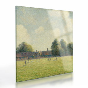 Skleněný obraz - Camille Pissarro, Hampton Court Green, reprodukce (V025194V4040GD)