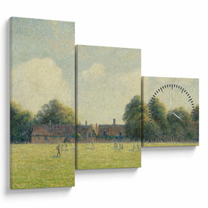 Obraz - Camille Pissarro, Hampton Court Green, reprodukce (s hodinami) (V025194V9070C)