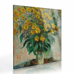 Skleněný obraz - Claude Monet, Jerusalem Artichoke Flowers, reprodukce (V025198V4040GD)