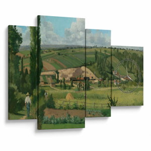 Obraz - Camille Pissarro, Landscape at Les Pâtis, Pontoise, reprodukce (s hodinami) (V025205V11075C)