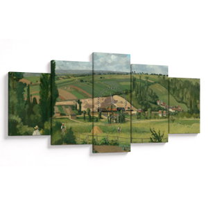 Obraz - Camille Pissarro, Landscape at Les Pâtis, Pontoise, reprodukce (s hodinami) (V025205V15080C)