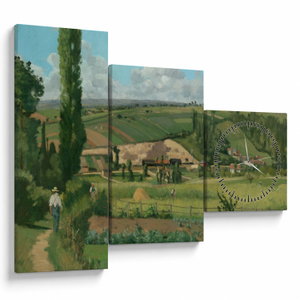 Obraz - Camille Pissarro, Landscape at Les Pâtis, Pontoise, reprodukce (s hodinami) (V025205V9070C)
