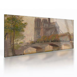 Skleněný obraz - Robert William Vonnoh, Notre Dame de Paris, reprodukce (V025218V10050GD)