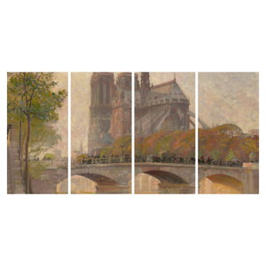 Obraz - Robert William Vonnoh, Notre Dame de Paris, reprodukce (6)