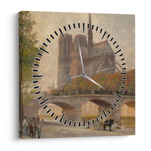 Obraz - Robert William Vonnoh, Notre Dame de Paris, reprodukce (s hodinami) (V025218V3030C)