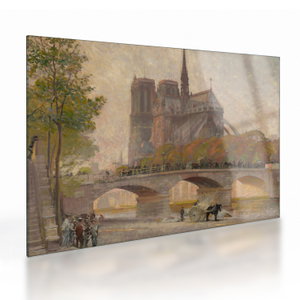 Skleněný obraz - Robert William Vonnoh, Notre Dame de Paris, reprodukce (V025218V7050GD)