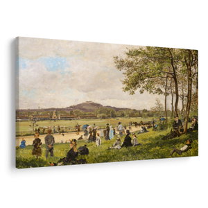 Schilderij - French 19th Century, Race Course at Longchamps, reproducties