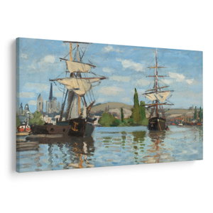 Schilderij - Claude Monet, Ships Riding on the Seine at Rouen, reproducties