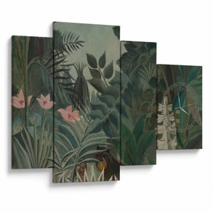 Tablou - Henri Rousseau, The Equatorial Jungle, reproducere (cu ceas) (V025267V11075C)