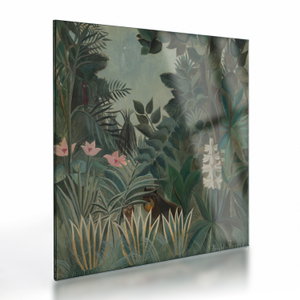 Tablou pe sticlă - Henri Rousseau, The Equatorial Jungle, reproducere (V025267V3030GD)