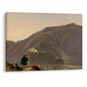 Obraz - Jules Coignet, View of Bozen with a Painter, reprodukce