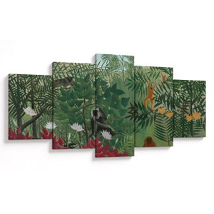 Tablou - Henri Rousseau, Tropical Forest with Monkeys, reproducere (V025282V150805PCS)