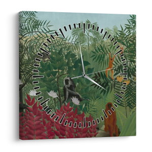 Tablou - Henri Rousseau, Tropical Forest with Monkeys, reproducere (cu ceas) (V025282V3030C)