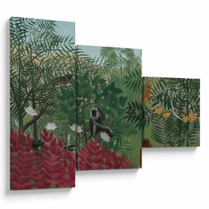 Tablou - Henri Rousseau, Tropical Forest with Monkeys, reproducere (cu ceas) (V025282V9070C)