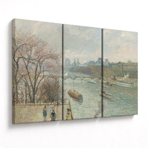 Tablou - Camille Pissarro, The Louvre, Afternoon, Rainy Weather, reproducere (V025283V120803PCS)