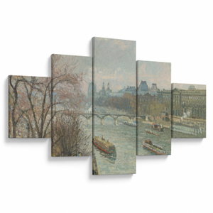 Tablou - Camille Pissarro, The Louvre, Afternoon, Rainy Weather, reproducere (V025283V12570)