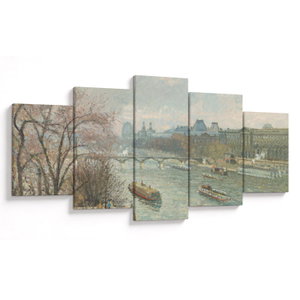 Tablou - Camille Pissarro, The Louvre, Afternoon, Rainy Weather, reproducere (V025283V150805PCS)