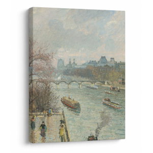 Tablou - Camille Pissarro, The Louvre, Afternoon, Rainy Weather, reproducere (V025283V3040)
