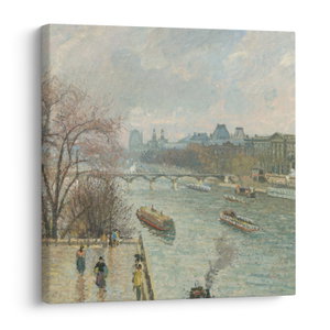 Tablou - Camille Pissarro, The Louvre, Afternoon, Rainy Weather, reproducere (V025283V4040)