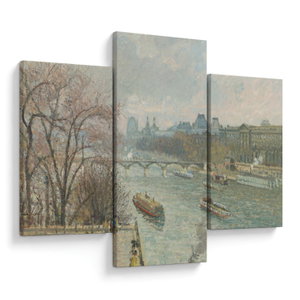 Tablou - Camille Pissarro, The Louvre, Afternoon, Rainy Weather, reproducere (V025283V90603PCS)