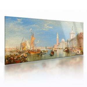 Skleněný obraz - Joseph Mallord William Turner, Venice the Dogana and San Giorgio Maggiore, reprodukce (V025286V10050GD)